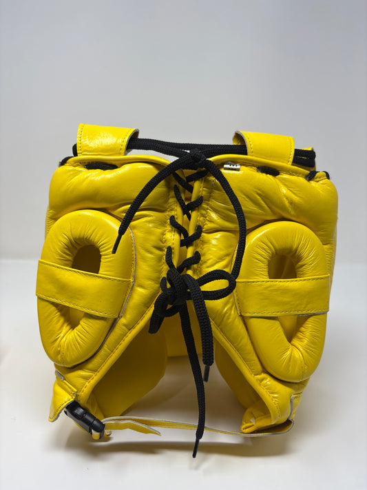 CASQUE POMETTES - EN CUIR - JAUNE