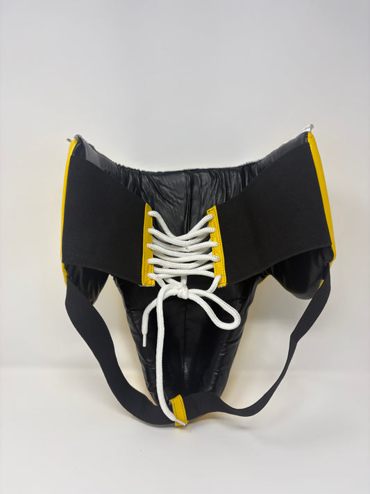COQUILLE DE BOXE PRO - EN CUIR - JAUNE