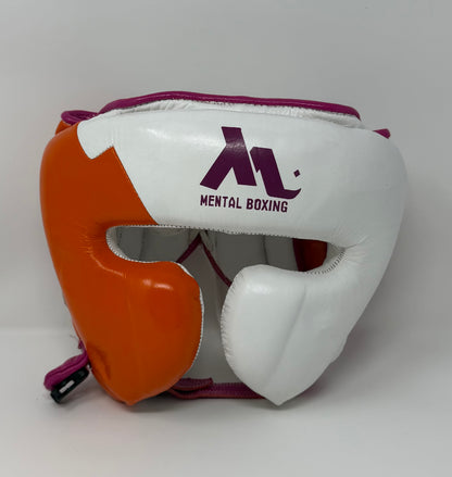 CASQUE POMMETTES - EN CUIR - Violet/Orange/Blanc