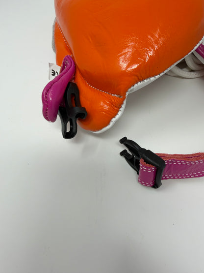 CASQUE POMMETTES - EN CUIR - Violet/Orange/Blanc