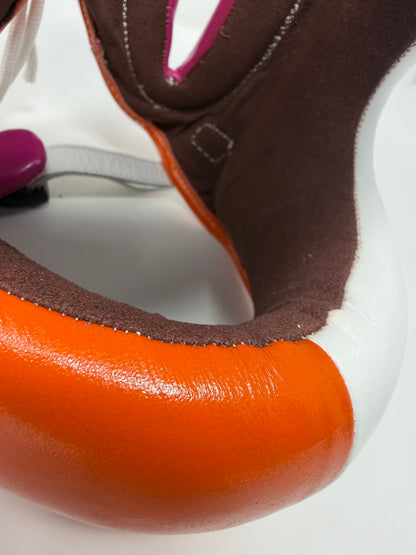 CASQUE À BARRE - EN CUIR - Violet/Orange/Blanc