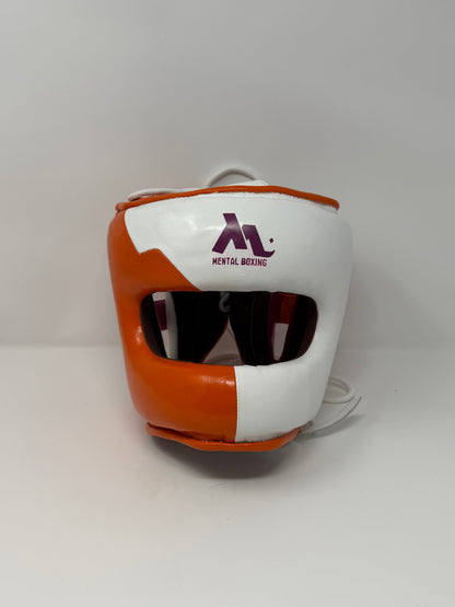 CASQUE À BARRE - EN CUIR - Violet/Orange/Blanc